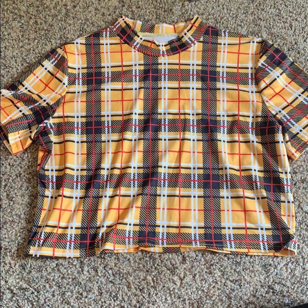 School girl plaid crop top